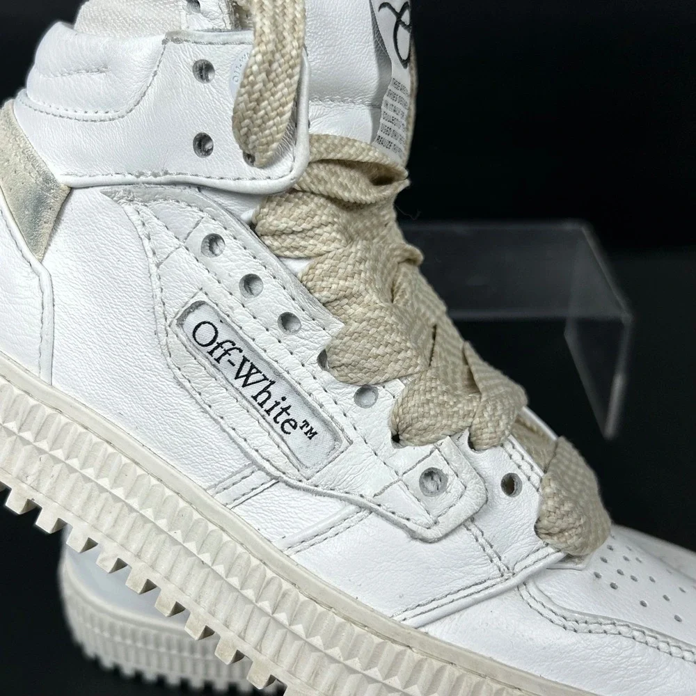 Off-White Size 35 US 5 Off Court 3.0 Leather Sneakers White High Top Shoe Womens